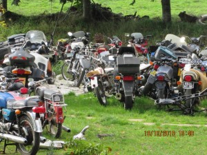 Concentration de motos anciennes.
